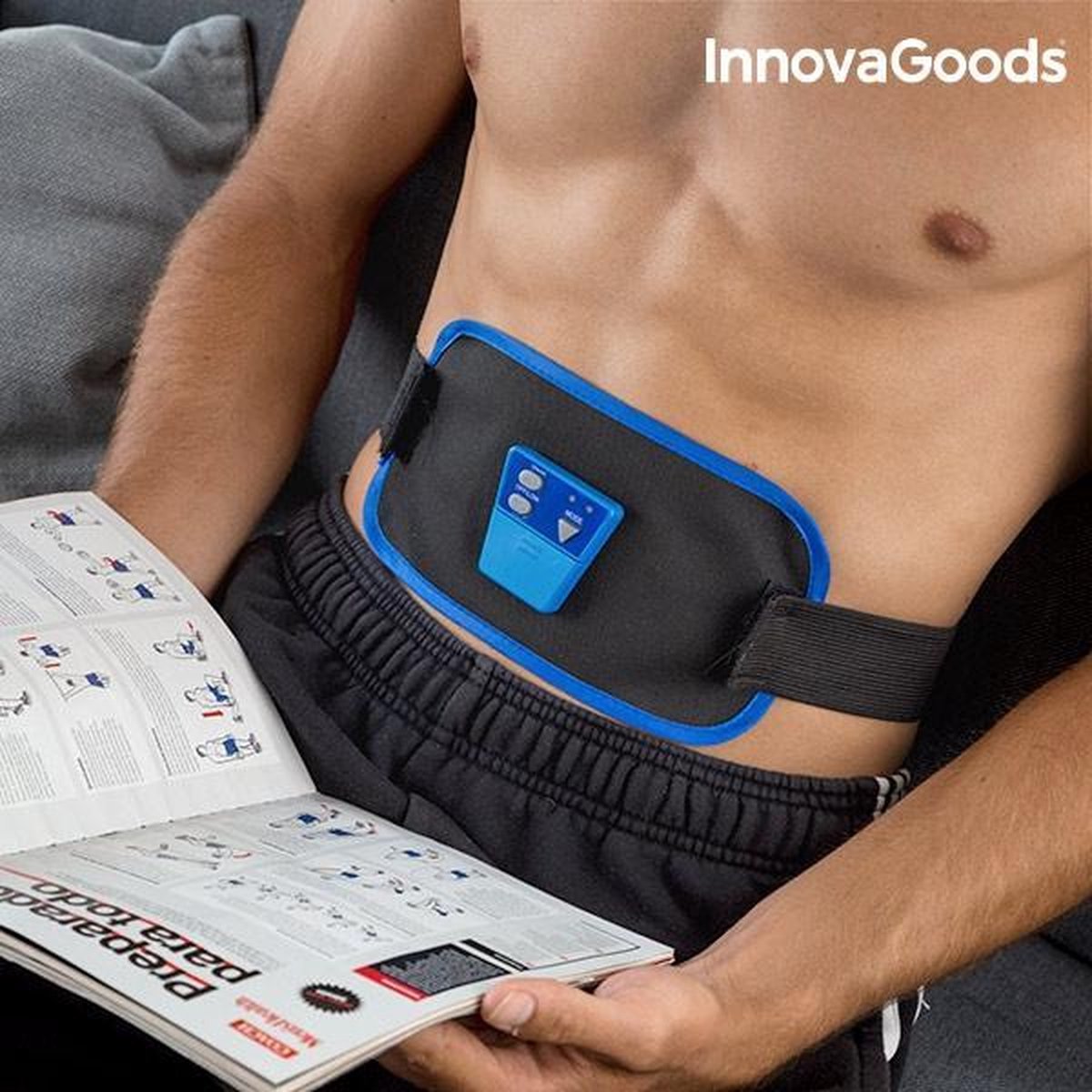 Innavagoods Elektrostimulator voor Spieren - AB trainer - Afslankband - Spierstimulator - Sixpack Buiktrainer - Buikspiertrainer - Sixpack - Buikspier - Beentrainer