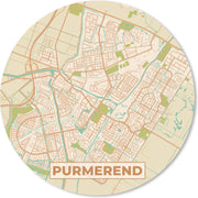 Muismat - Mousepad - Stadskaart - Purmerend - Vintage - 20x20 cm