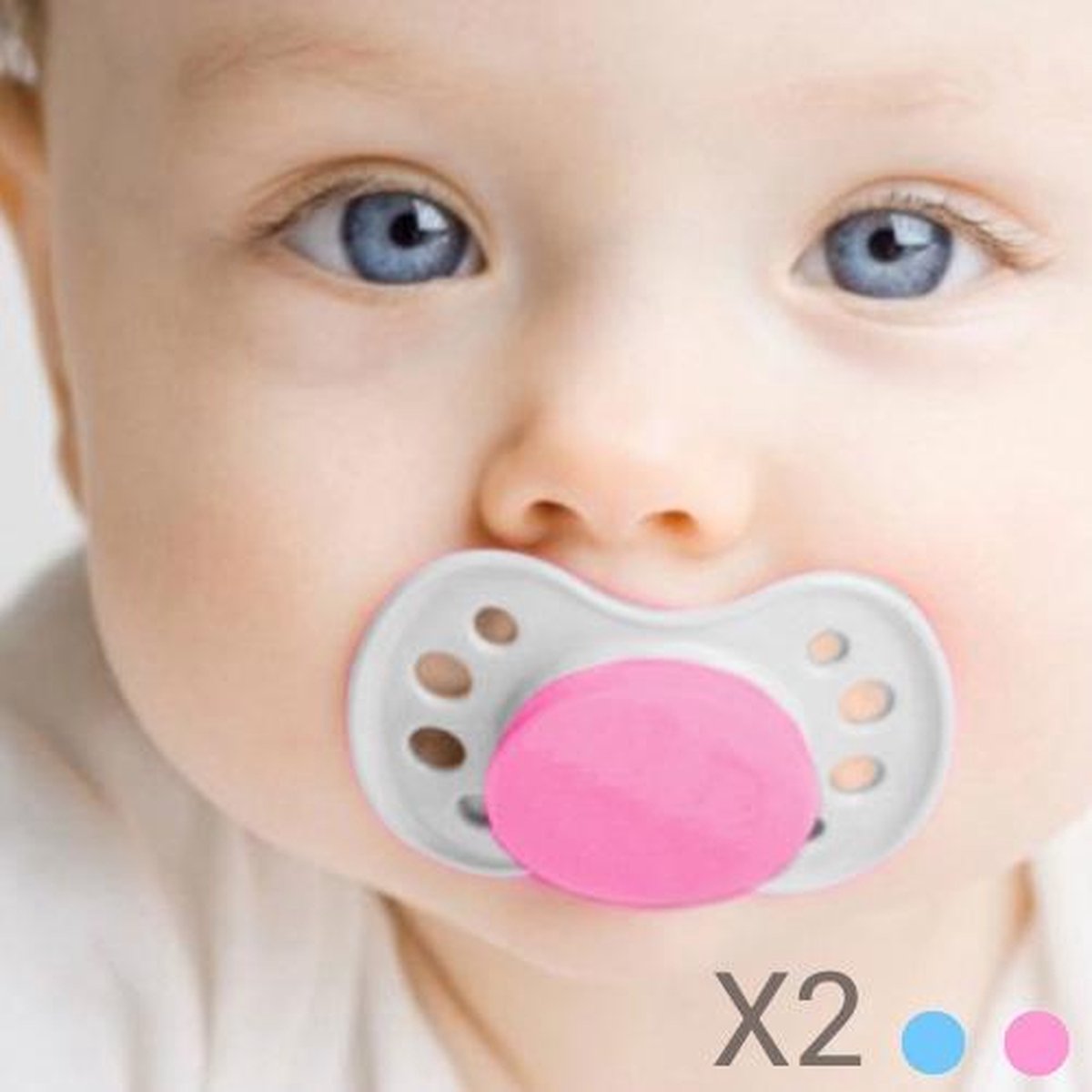 Baby basic fopspeen blauw 4 mnd + 2 stuks