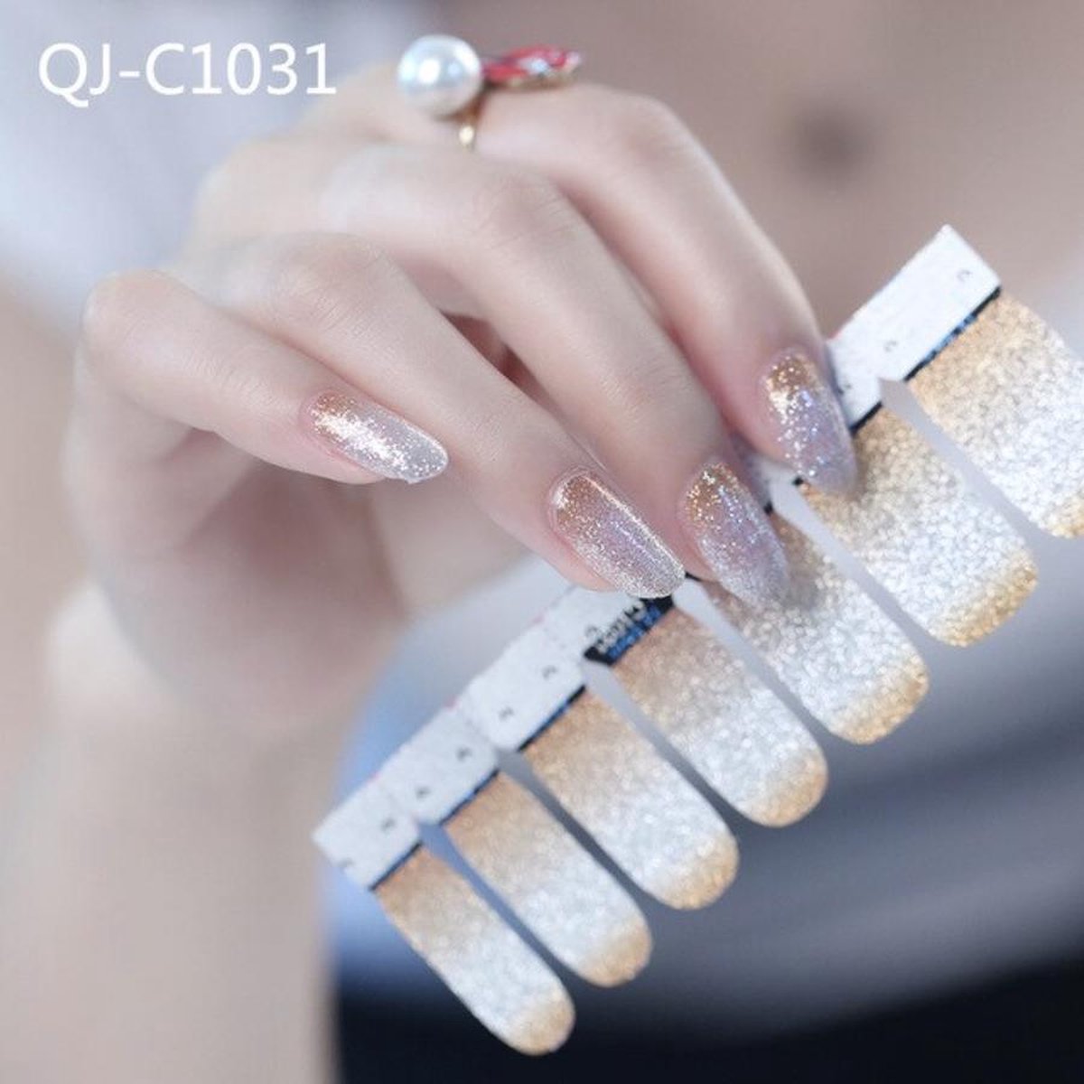 GUAPÀ - Nagelstickers & Nail wraps - Nail Art - Nagel Folie - Goud / Zilver - 14 stuks