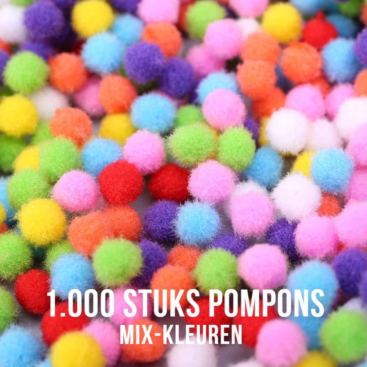 Allernieuwste 1000 STUKS Mini Pompons 1 cm - Kleur Knutsel Pompons - DHZ Handwerken Knutselen - DIY Pompoms- 1000 stuks 10mm