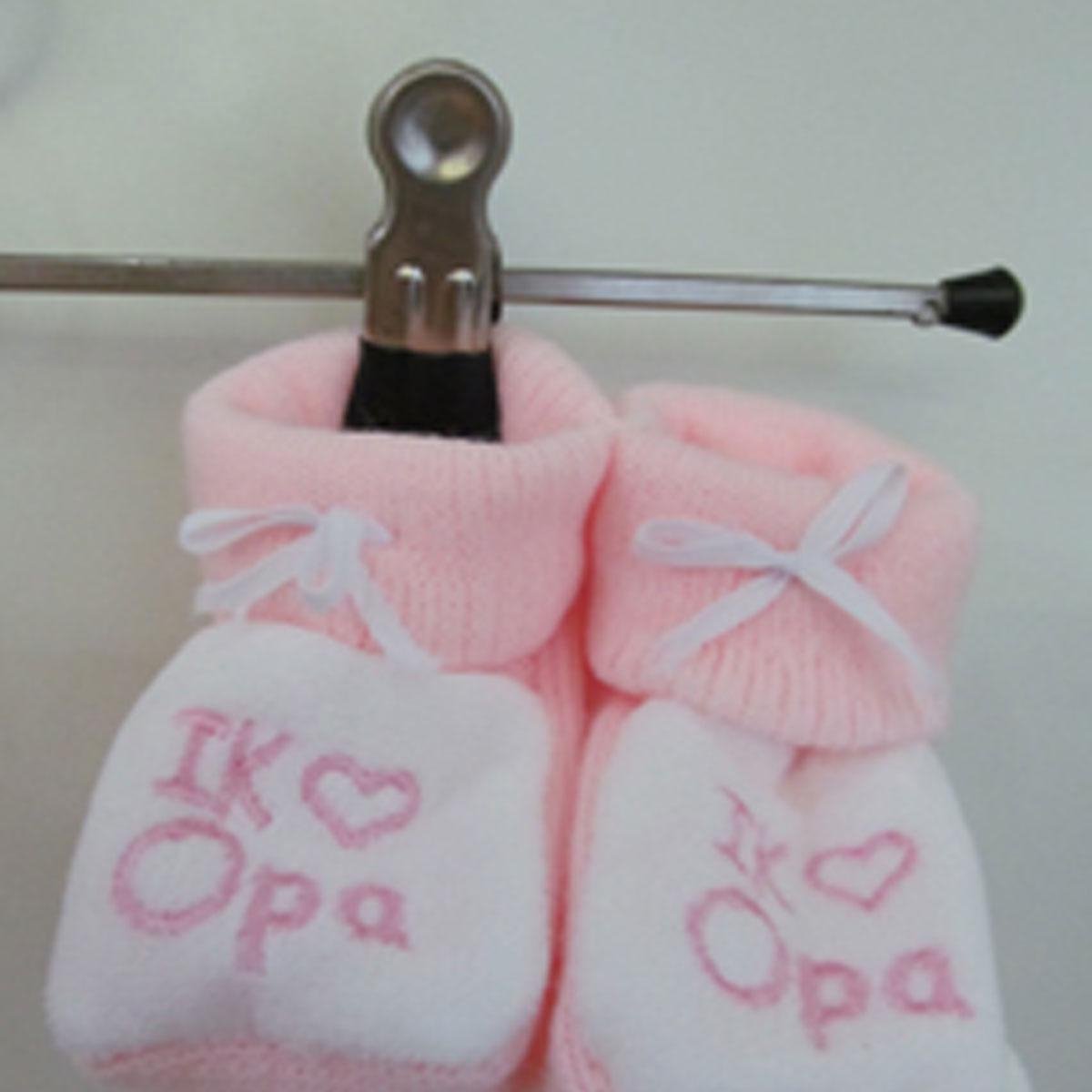 King Bear slofjes I love opa roze met wit