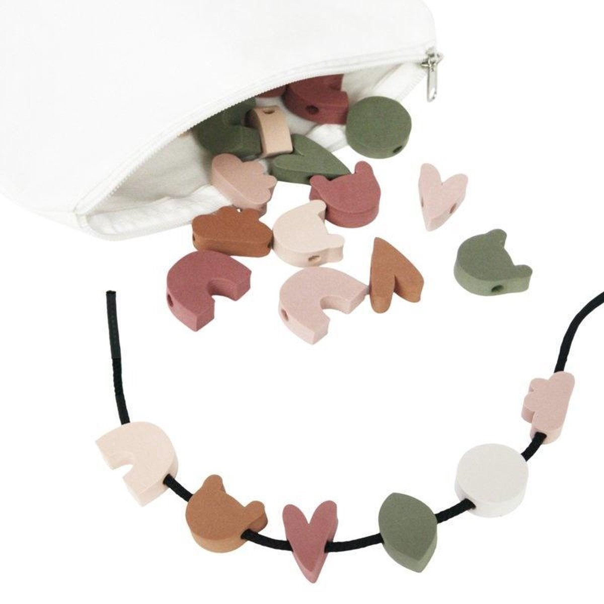 vanPauline Rijgkralen Groot Foam (72 stuks) met Etui - voor Peuters / Kleuters / Kinderen vanaf 3 jaar - Verjaardag cadeau meisje 3 jaar / 4 jaar / 5 jaar - Multicolour Multicolour