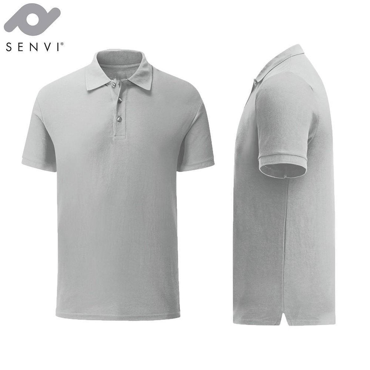 Senvi Getailleerde Polo zacht aanvoelend Kleur muis grijs Maat XL