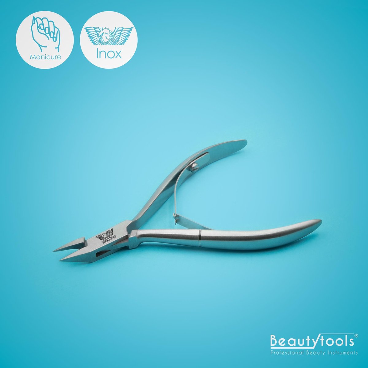 BeautyTools INOX Nagelknipper/Nageltang Met Spitse Bek Voor Nagelhoekjes - Hoektang (Voor Ingegroeide Teennagels) - 12 mm Rechte Bek (NN-0171)