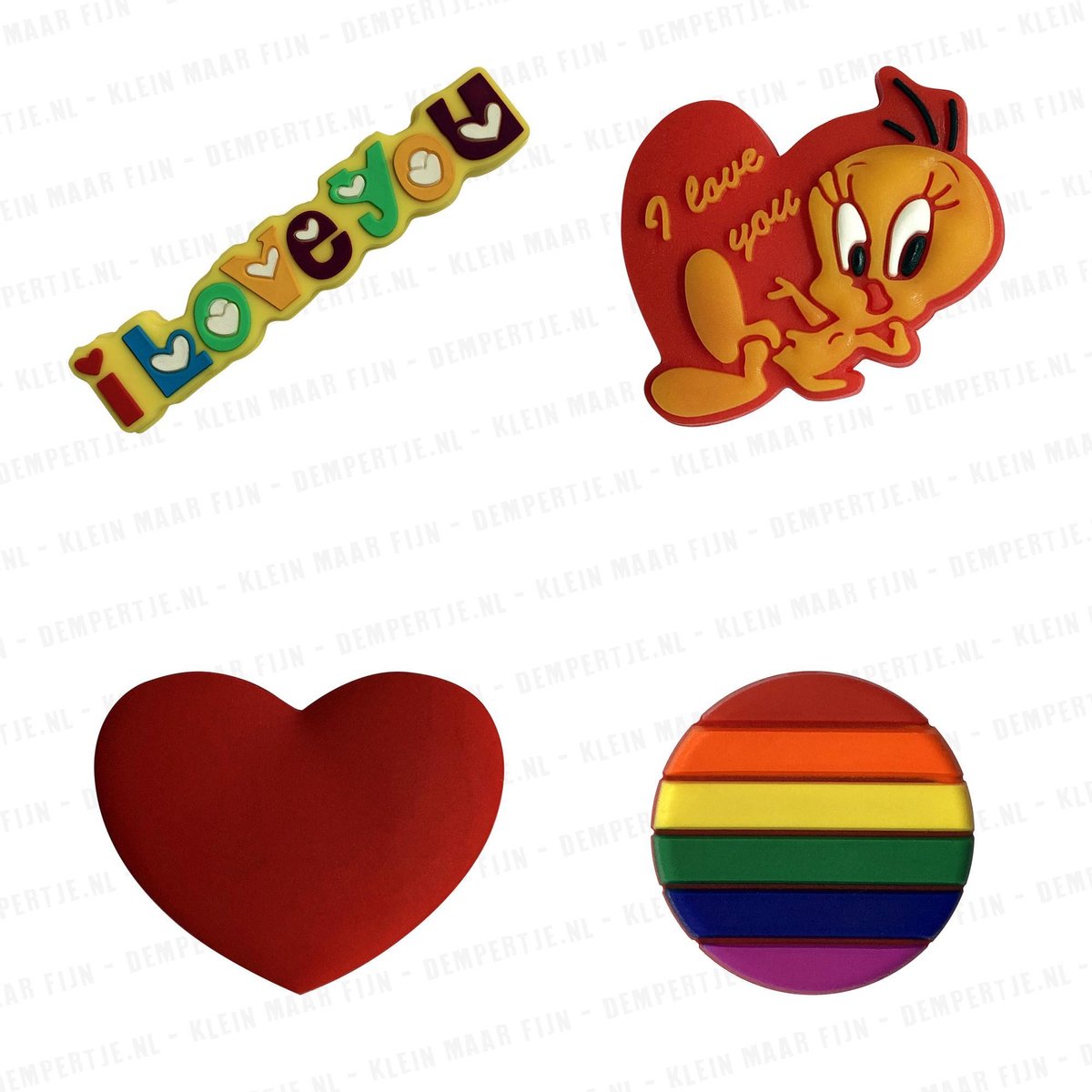 Dempertje.nl - Tennisdemper 4 stuks - Liefde COMBI - #025 #027 #050 #059