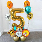 Verjaardag ballonnen set - Thema: Dieren - 5 jaar (19-delige set)