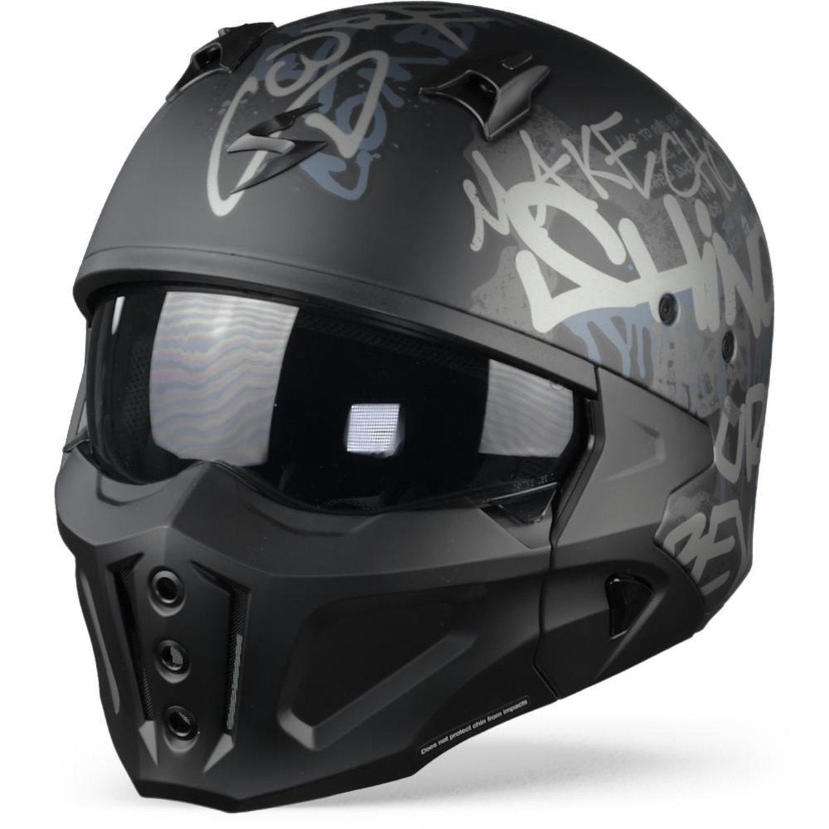 Scorpion Covert-X Wall Matt Black Silver Jet Helmet XL
