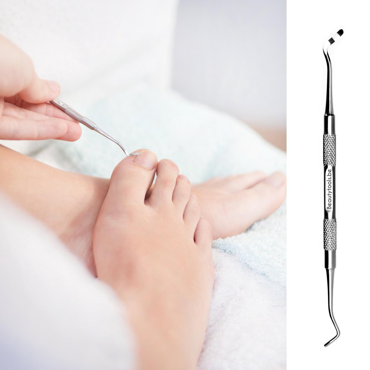 BeautyTools INOX Pedicure Excavator / Nagellifter Voor Ingegroeide Teennagels en Hoekjes - Nagelheffer - Dubbelzijdig 1 mm / 1.5 mm (NL-0256)
