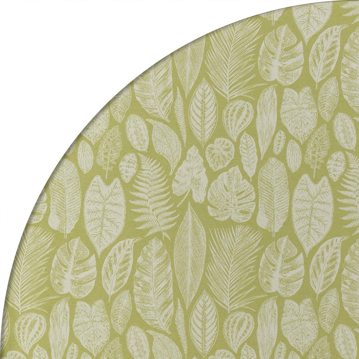 MixMamas Rond Tafelkleed Gecoat Jacquard - Ø 140 cm – Tropische Bladeren - Groen