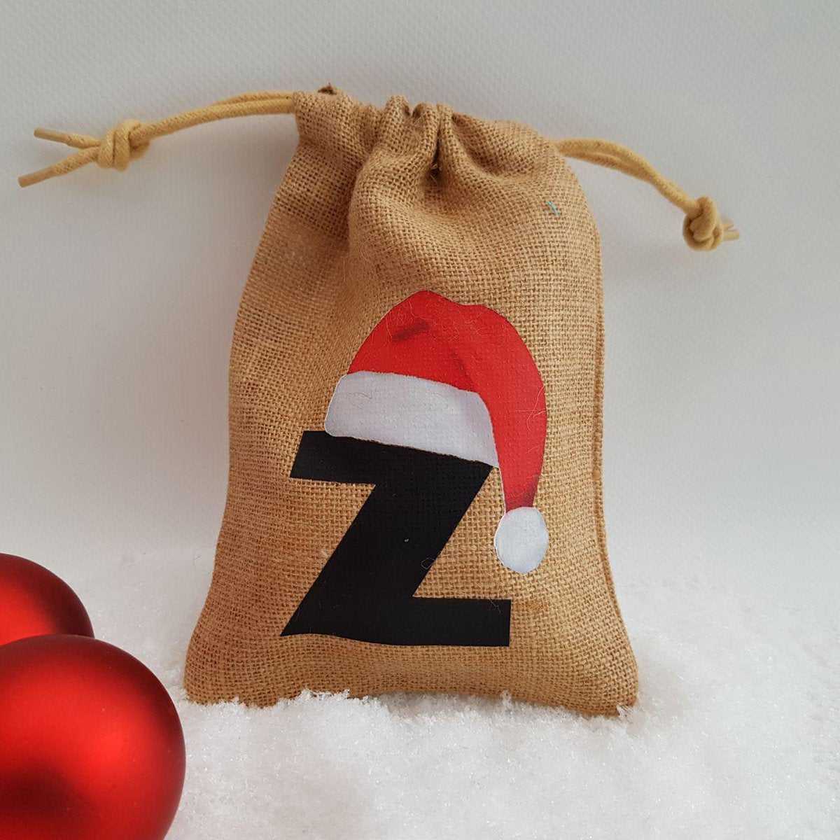 Jute kerst zakje - letter Z