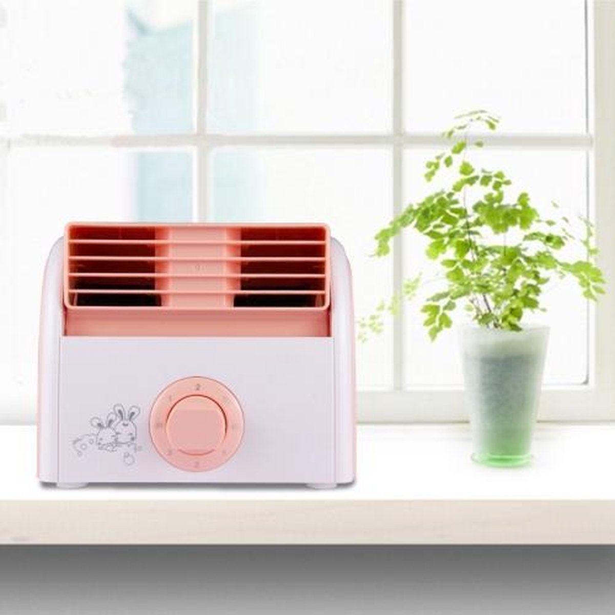 30 W turbine geen blad mini desktop mute ventilator voor slaapzaal / slaapkamer / woonkamer / kantoor