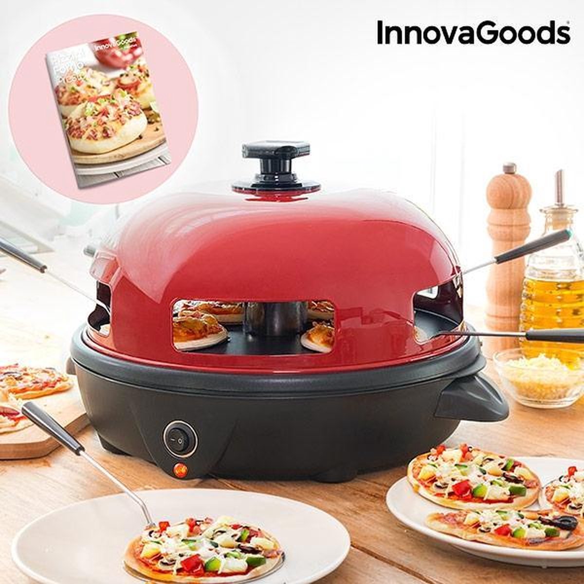 Innovagoods Pizzaoven – 5 Personen - met receptenboek