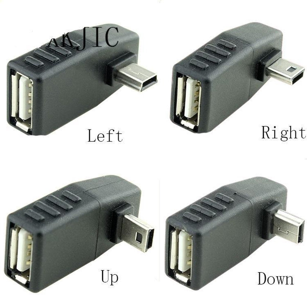 Mini USB Male naar USB Female Haakse (Rechts) Adapter - 1 Stuk