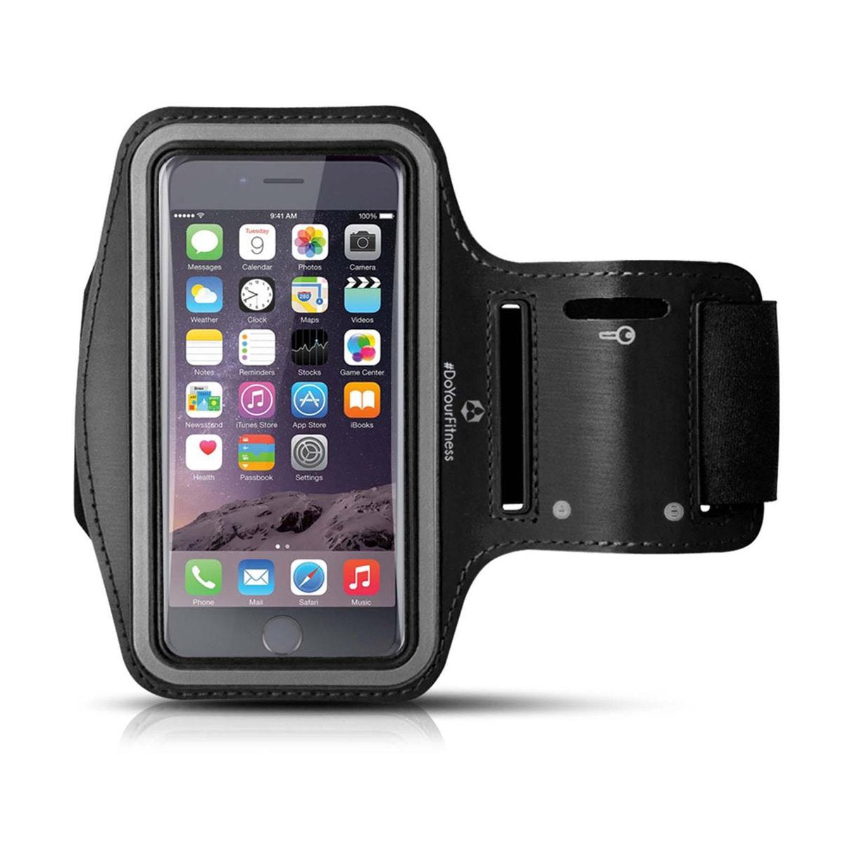 #DoYourFitness - Sportarmband - »RunnerMan« - Hardlooparmband voor telefoon - LARGE 60 cm - zwart