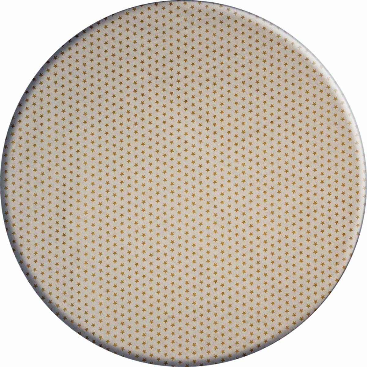 MixMamas Rond Tafelkleed Gecoat Jacquard - Ø 160 cm - Sterren Wit/Goud
