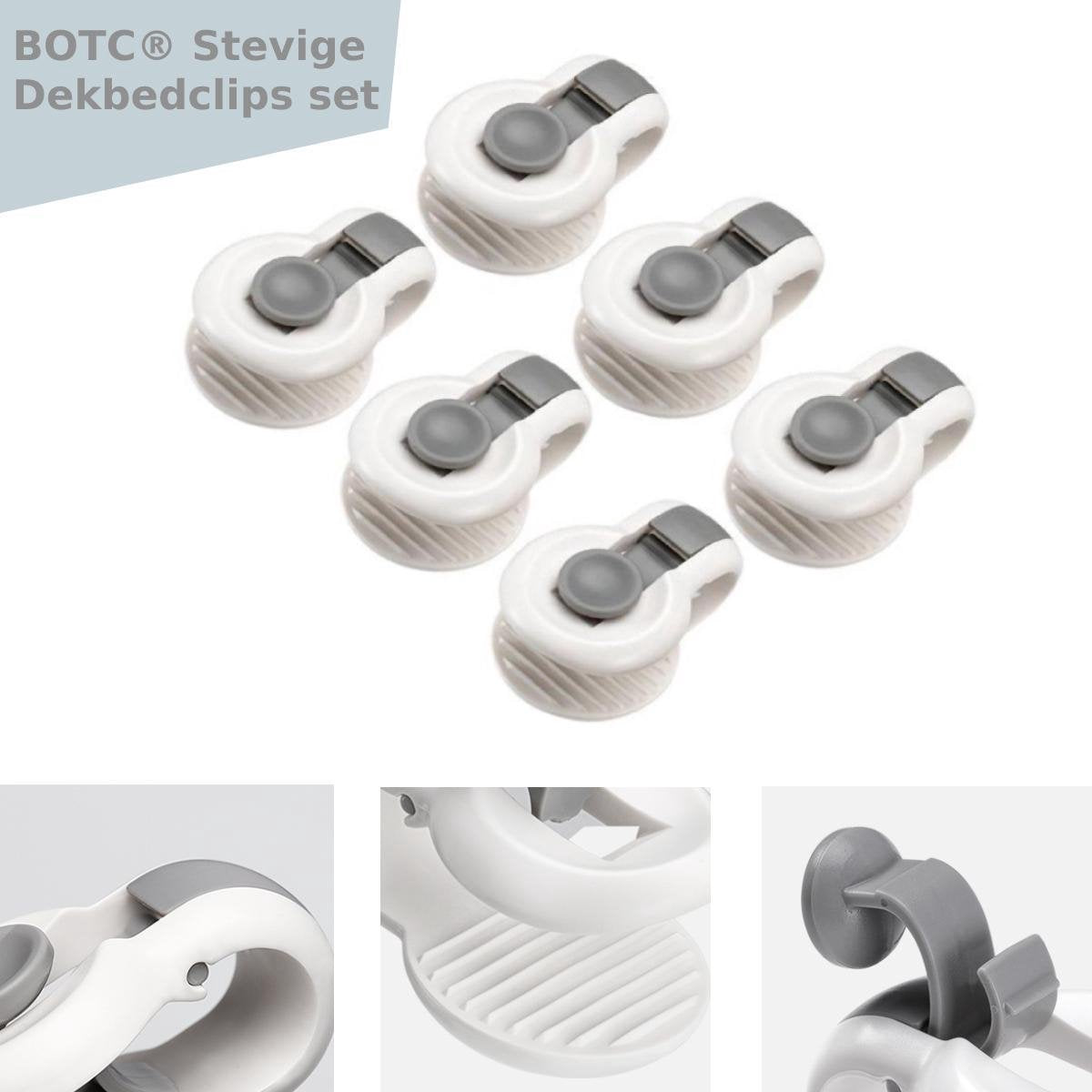 BOTC Stevige Dekbedclips set - Wit / Grijs - 5.2 x 2