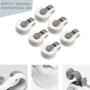 BOTC Stevige Dekbedclips set - Wit / Grijs - 5.2 x 2