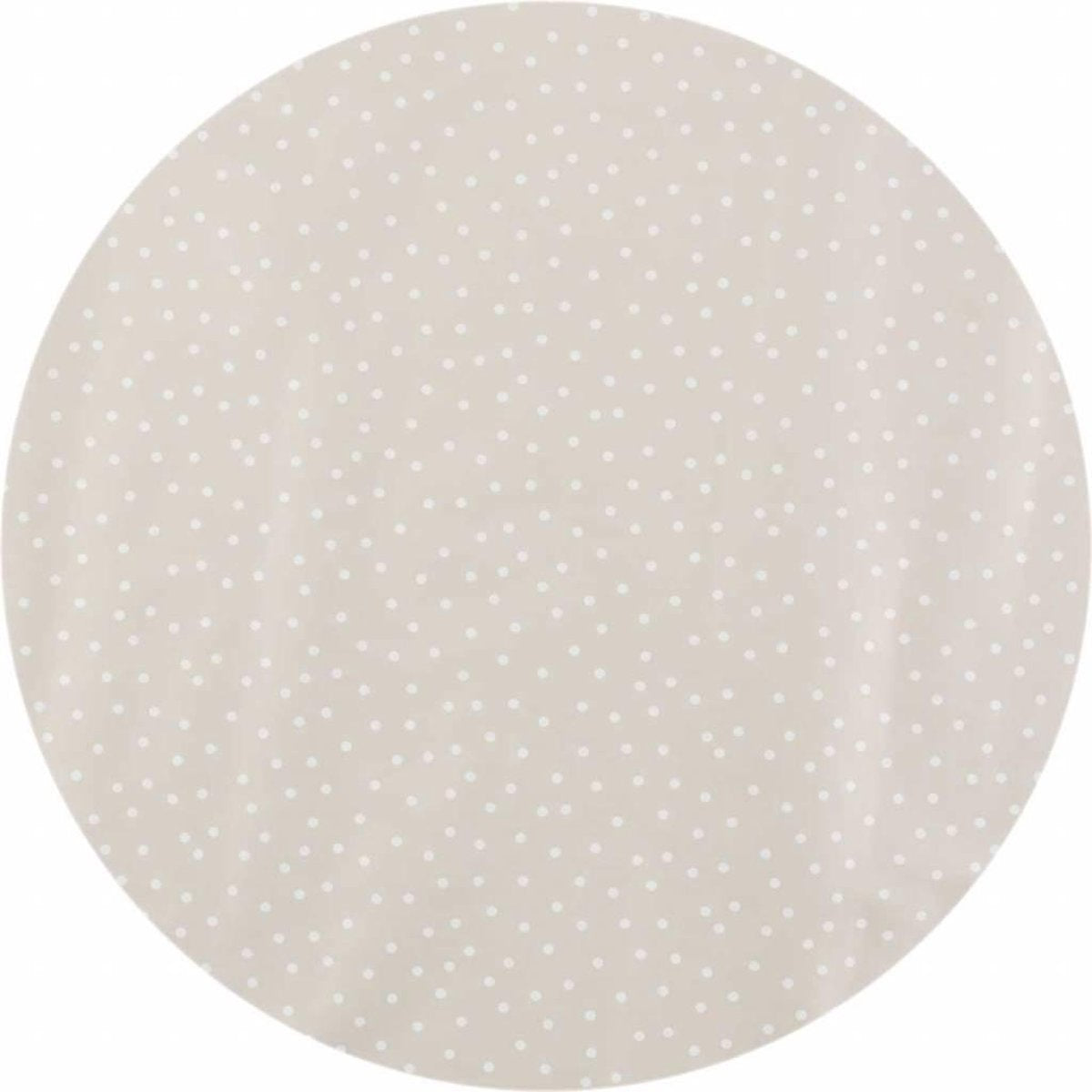 MixMamas Tafelzeil Rond - Ø 140 cm - Stipjes - Beige/Wit