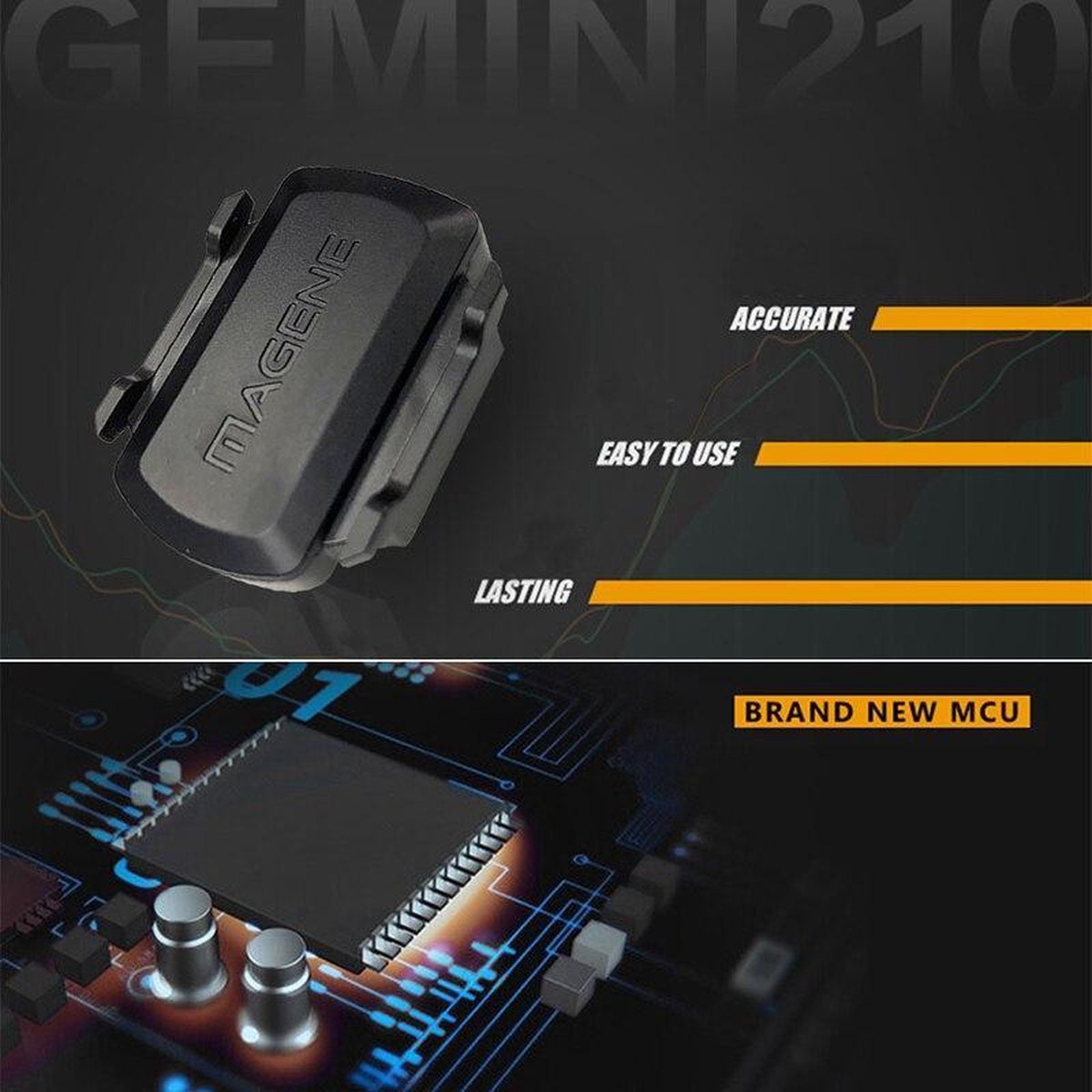Baymate  Fiets Snelheid Cadanssensor Draadloze Bluetooth-compatibele Ant + Garmin Zwift Wahoo Cyclops Fietscomputer Strava Bryton Fietscomputer Black