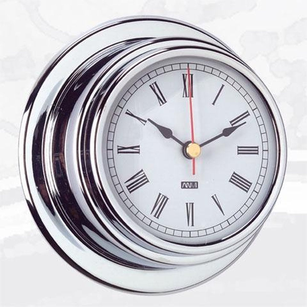 QUARTZ KLOK CHROOM 95 MM - NAUTISCH INSTRUMENT