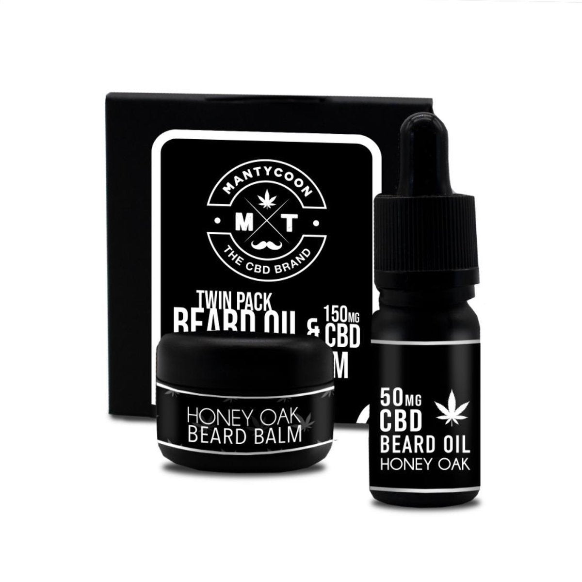 Unieke baardolie en baardbalsem met CBD. Speciale gift-set. Heerlijke mannelijke geur Honing/Eik. Met gratis luxe Safety Razor!!