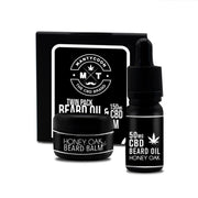Unieke baardolie en baardbalsem met CBD. Speciale gift-set. Heerlijke mannelijke geur Honing/Eik. Met gratis luxe Safety Razor!!