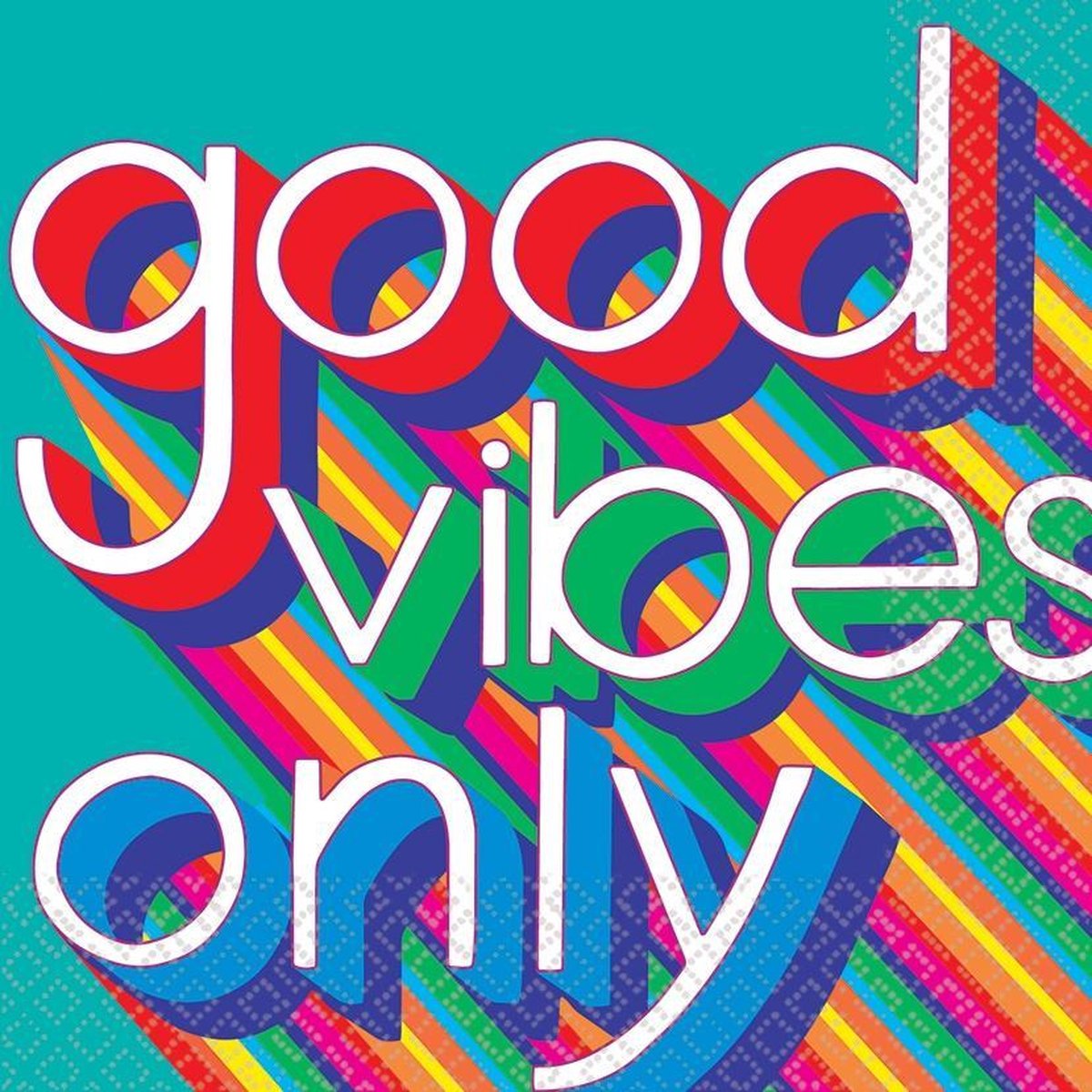 16 Lunch Napkins Good Vibes 33cm x 33cm