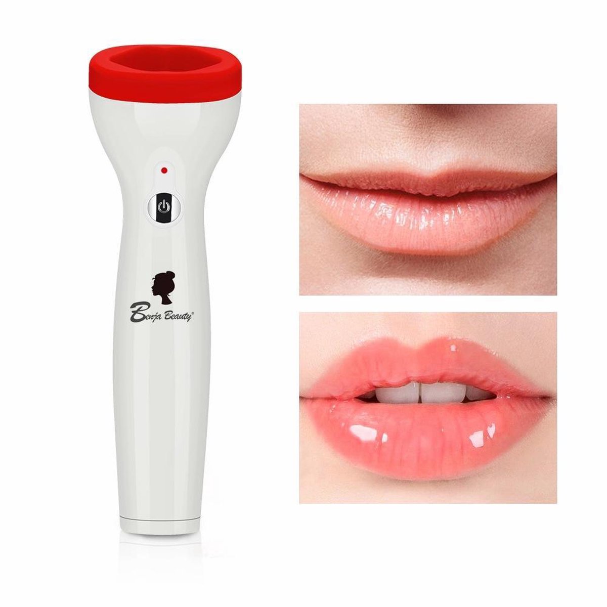 BenjaBeauty® Lip plumper|Vollere lippen|lippen|Lippen Vergroten|lipstick|Rood/wit