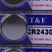 5 Stuks - T & E CR2430 Knoopcel Batterijen - Lithium - Silver Cell - 3 V