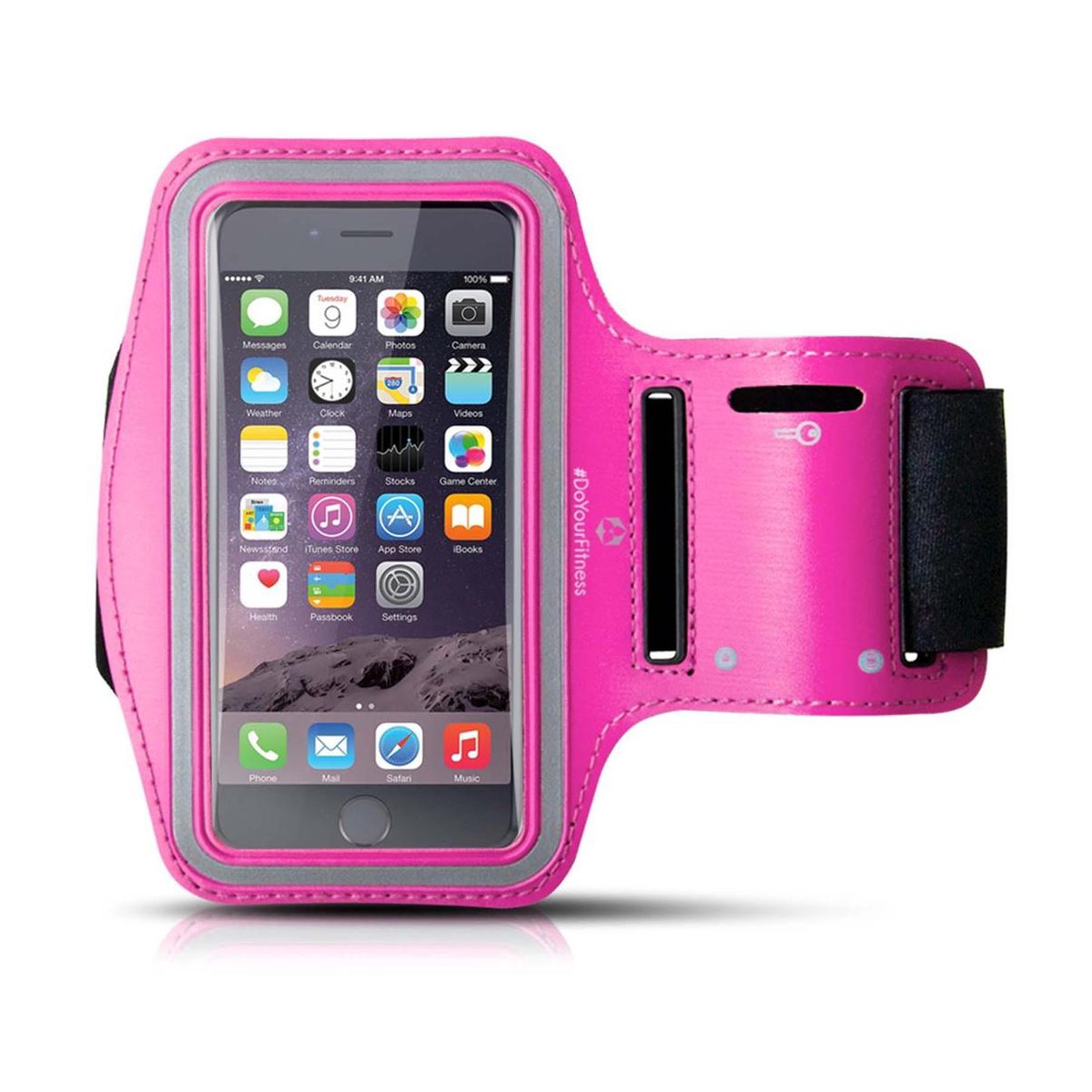 #DoYourFitness - Sportarmband - »RunnerGirl« - Sportarmband geschikt voor mobiele telefoon - MEDIUM (138x68x7 - 146x74x10mm) 50CM armomvang - roze
