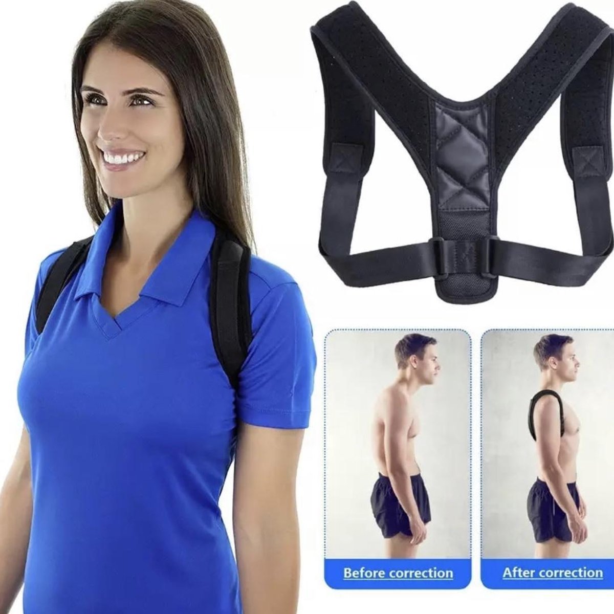 Effectieve Rugbrace van Versteeg® - rechte rug - rugbeschermer - schouder brace - rechte houding - Unisex