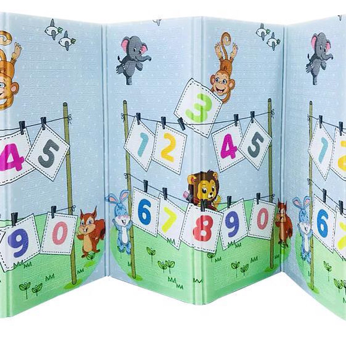 Mamabrum Speelkleed Paarden en Letters - Dubbelzijdig XXL - Opvouwbaar 1 cm dik - Speelmat - Speeltapijt - Baby - Foam