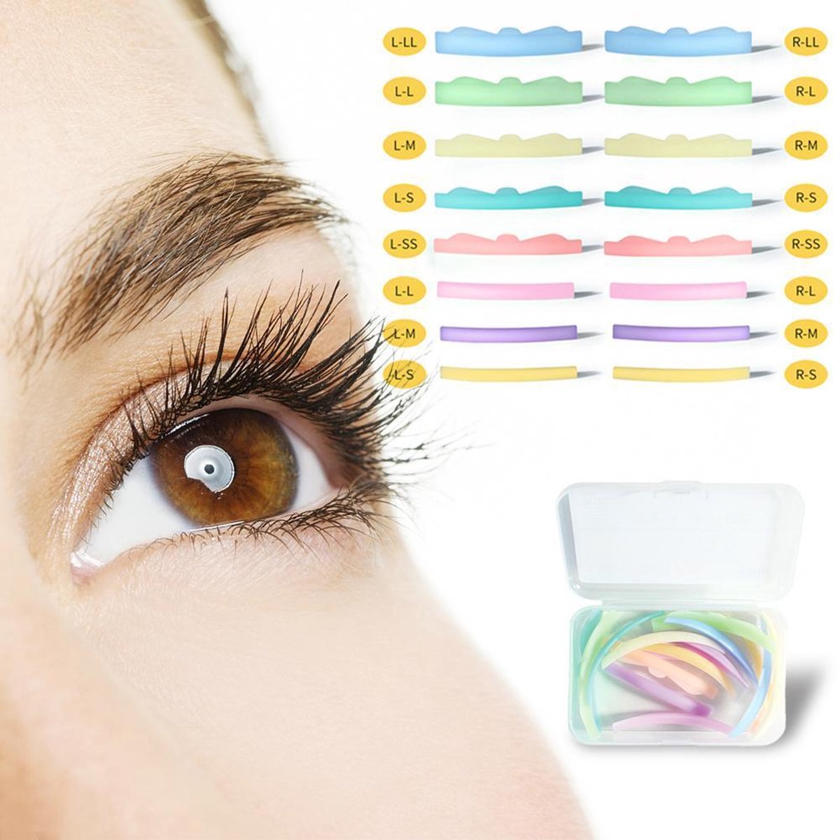 GEAR 3000® wimperlifting pads voor lash lift kit - C krul en U krul -  wimperlifting set - herbruikbaar - 16 stuks