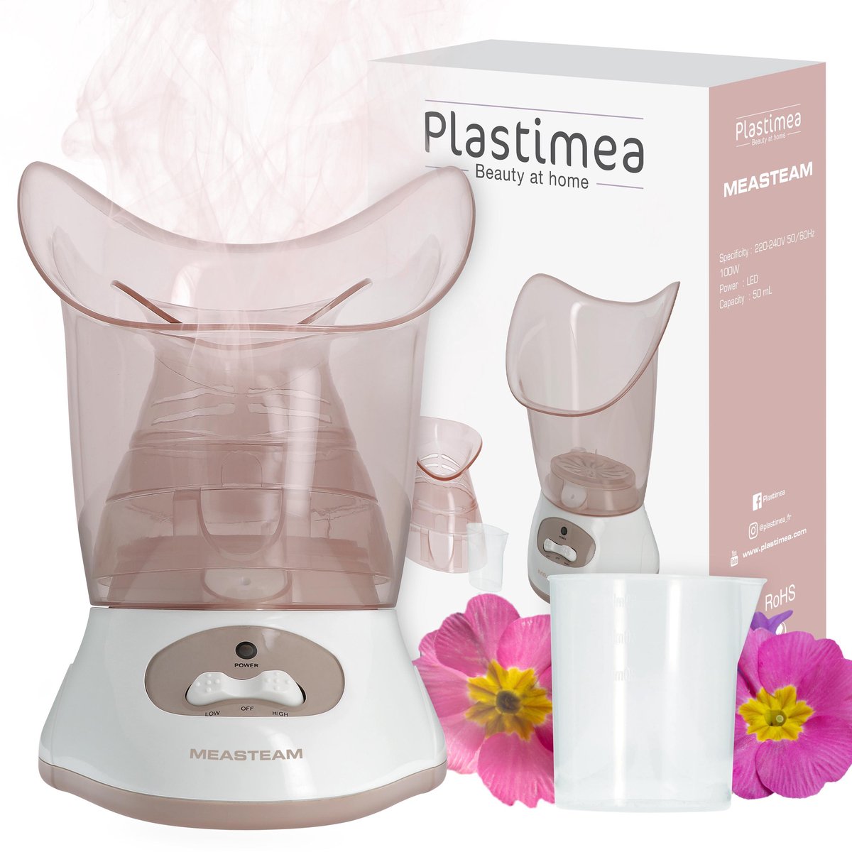 Gezichtstomer - MEASTEAM®REVOLUTION Gezichtssauna - zwarte punten - inhalator
