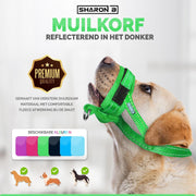 Oersterke muilkorf groen - maat L - ideaal voor grote honden - tegen bijten