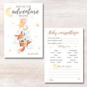 Babyshower Invulkaarten Adventurous Fox 10 Stuks - Babyvoorspellingen - Babyshower Spel