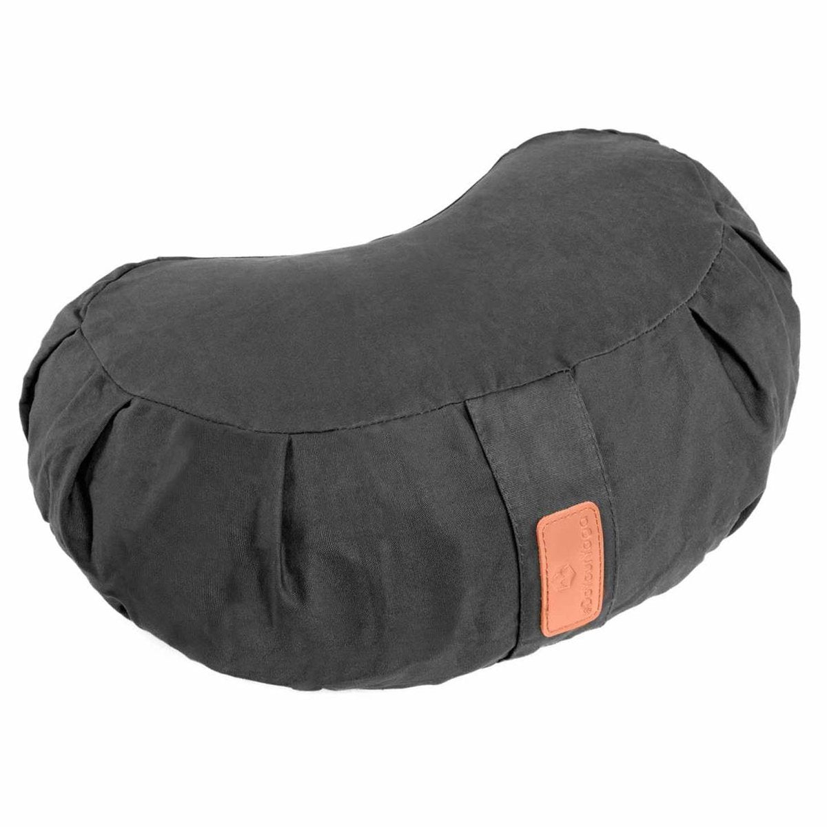 #DoYourYoga - Yoga kussen - »Ganesh« - halve maan meditatiekussen met bio-organische Spelt vulling - 45x30x14 cm - zwart