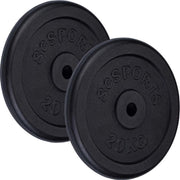 ScSPORTS®  Gewichten - Halterschijven set 40 kg - Gietijzer- 30 mm - 2x20 kg