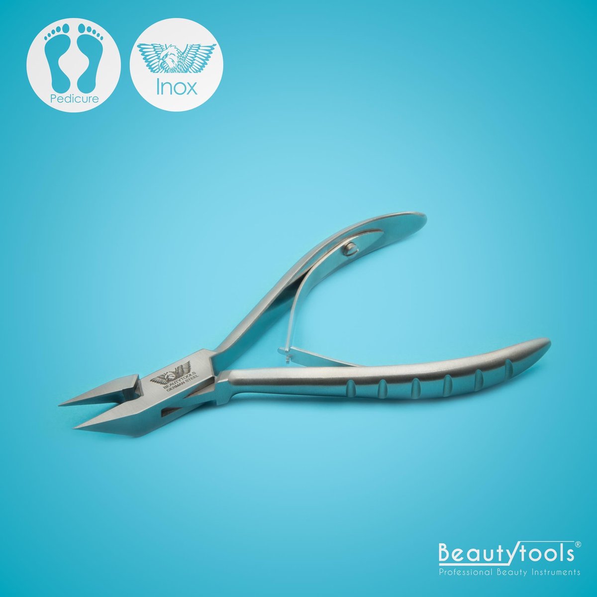 BeautyTools INOX Nagelknipper/Nageltang Met Stevige Bek Voor Harde Teennagels - Hoektang (Voor Ingegroeide Teennagels) - 14 mm Rechte Bek (Sterk) (NN-2540)