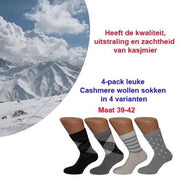 4-pack leuke Cashmere wollen sokken in 4 varianten | Maat 39-42