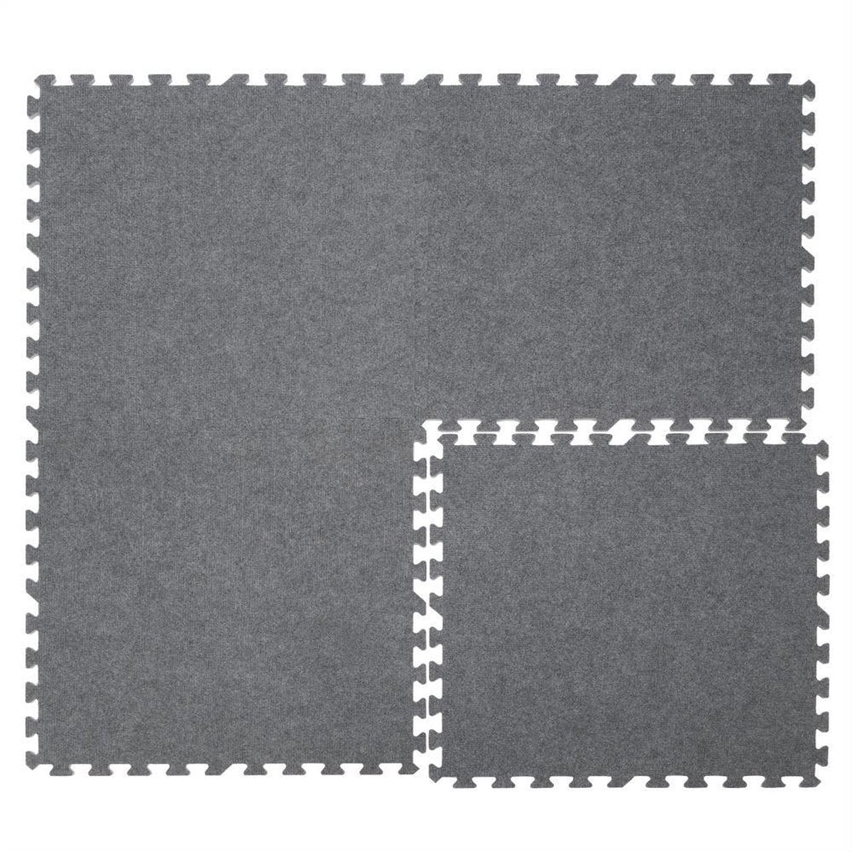 Deuba Schuim fitnessmat - vloertegels - grijs - 60 x 60 cm