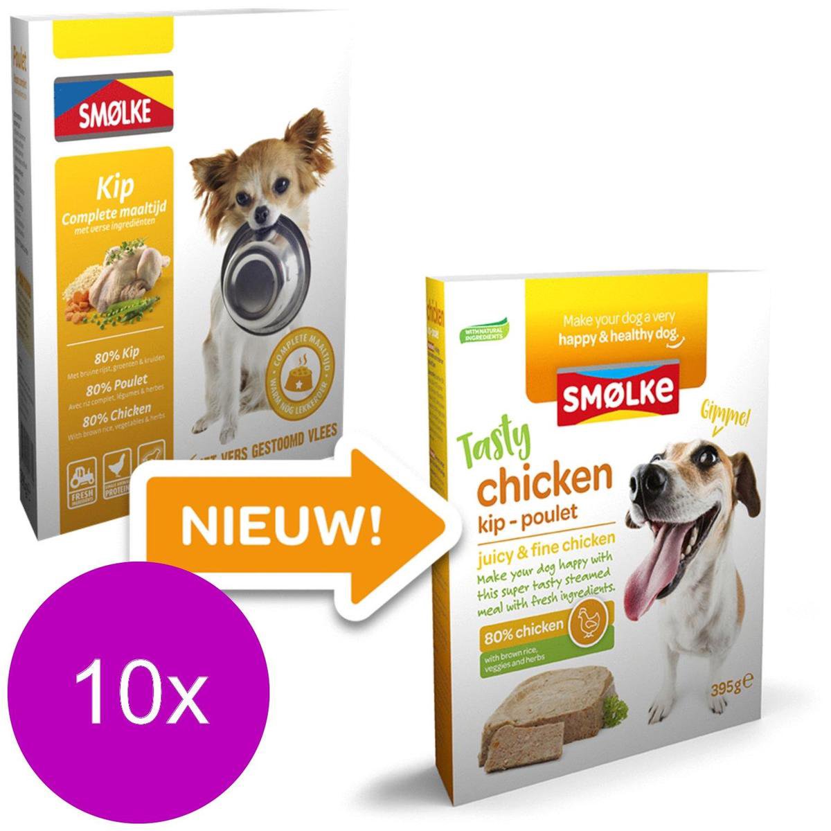 Smolke vers gestoomd kip - hondenvoer - 10 x 395 gr