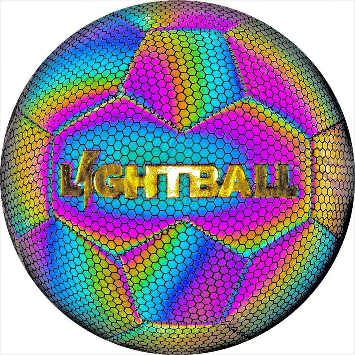 Lightball™ Lichtgevende Voetbal - Voetbal - Holografisch - Reflecterende - Maat 5 - Bal - Wit/Zwart/Roze/Blauw/Geel - Cadeau