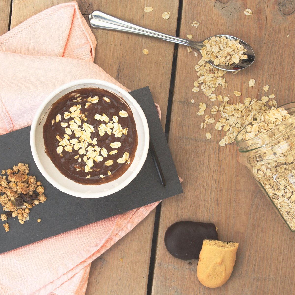 Protiplan | Havermout Crunch Chocolade | 7 x 25 gram | Perfect voor een koolhydraatarm ontbijt of lunch