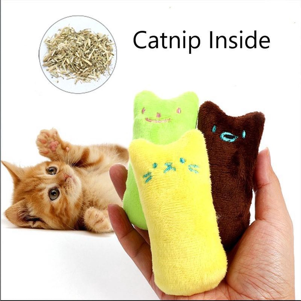 EPIN | Kattenkruid knuffeldier | Katten speelgoed | Catnip | Knuffeldier | Roze