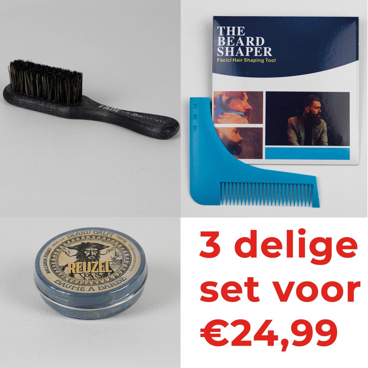 Baardverzorgingsset 3delig - Reuzel Baardbalsem