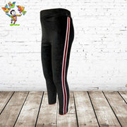 Papillon Velours legging met streep zwart 4 - 98/104