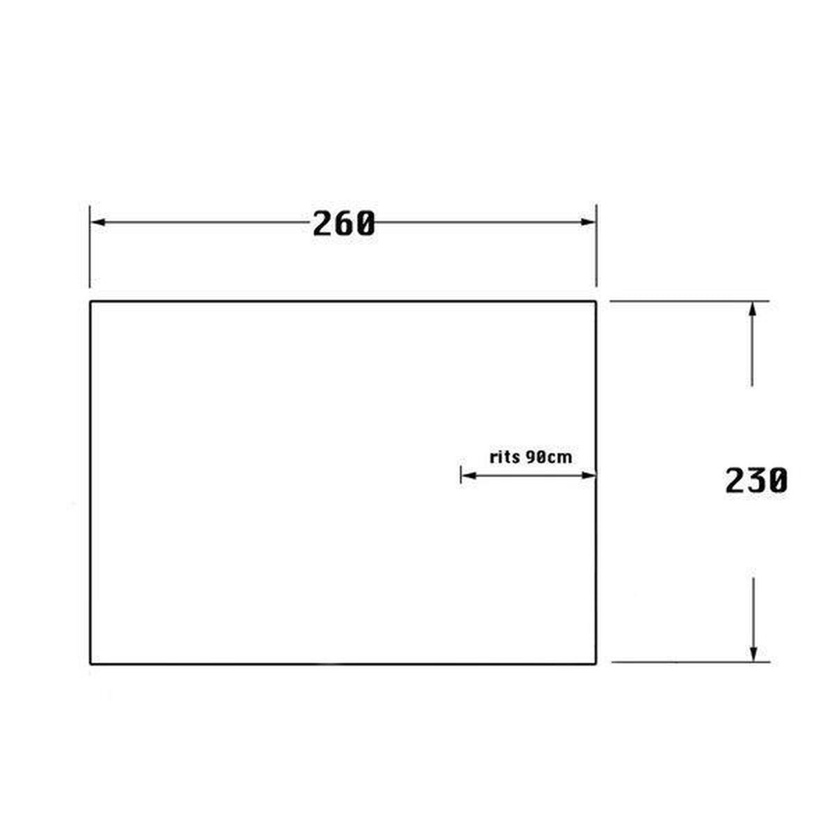 Talamex witte Kuiptent 230 x 260 cm met Rits 90 cm