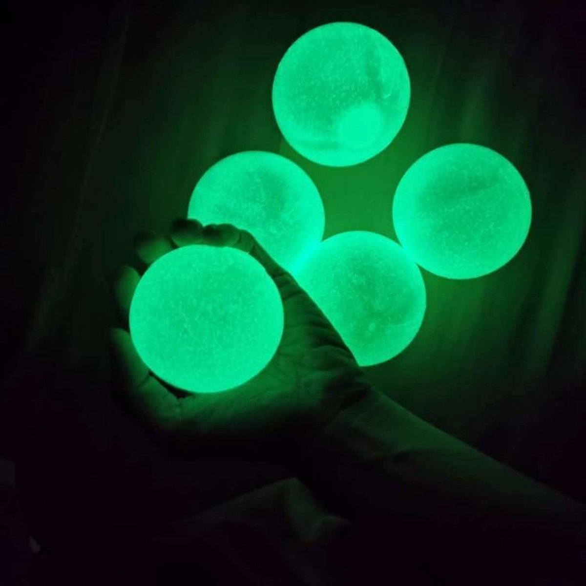 5low® Sticky Balls - 5 stuks - plafondballen - TikTok - Stress verminderend - Glow In The Dark - Klevende Plafondbal - Plakkende Plafond Bal